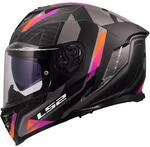 LS2, Integraler Motorradhelm STORM III SPORTY Grey Purple, XXS