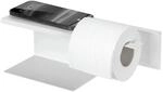 WENKO Turbo-Loc Toilettenpapierhalter mit Ablage Mod. Lizan, aus Stahl,