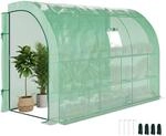 Outsunny Gew&auml;chshaus mit Regale Fenster Winterfest 300x150x213cm Gr&uuml;n