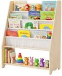 Relaxdays B&uuml;cherregal Kinder, HxBxT: 78x64x28 cm, wei&szlig;/Natur