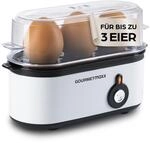 GOURMETmaxx Eierkocher f&uuml;r 3 Eier | Egg Boiler mit Eierstecher im Messbecher | Egg