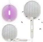 H+H TS 303 Elektrische Fliegenklatsche Wei&szlig; | 2-in-1 Elektrische Fliegenfalle &