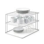 Metaltex 364002 Palio Eck-Schrankeinsatz, 2-Etagen, 25 x 25 x 19 cm, silber