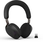 Jabra Evolve3 75 On-Ear Bluetooth Headset kabellos mit Mikrofon, Schwarz | USB-A,