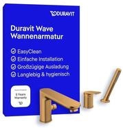Duravit Wave 3-Loch Wannenarmatur, Einhebel-Wannenmischer mit Keramikmischsystem,