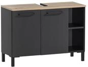 Schildmeyer Malte Waschbeckenunterschrank 156208, Schwarzmatt/Artisan Eiche...