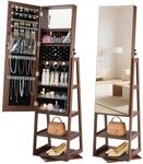 VEVOR 360&deg; drehbarer Schmuckschrank (155 mm hoch) mit Ganzk&ouml;rperspiegel mit