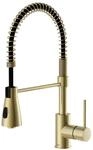 Lenz K&uuml;chenarmatur KALANI&sup2; in Gold-Optik &ndash; Pendelbrause mit 2 Strahlarten & 360&deg;