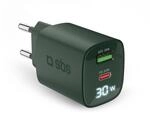 SBS Mehrport-Ladeger&auml;t 30W mit LCD, 1 USB-C-Anschluss und 1 USB-A-Anschluss,