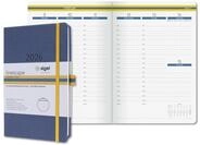SIGEL L2606 Wochenkalender 2026 A5, vertikale Wochenansicht, Hardcover, blau, gelb,