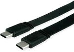 VALUE USB4 Gen 3 Kabel, PD 20V5A, Emark, C-C, ST/ST, 40 Gbit/s, flach, schwarz,...