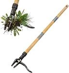 Relaxdays Unkrautstecher mit langem Stiel, 110 cm, Fu&szlig;tritt, Bambus, Eisen,...