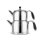 Karaca Stella Edelstahl Teekessel-Set, Wasserkocher 2 Liter & Teekanne 1 Liter,