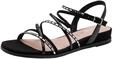 Tamaris Damen Flat Sandals Synthetik, schwarz, 36 EU