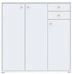 Forte Tempra 2 Kommode mit 3 T&uuml;ren und 2 Schubladen, Holzwerkstoff, wei&szlig;, Bx...