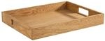 APS 761 Serviertablett aus ge&ouml;ltem Eichenholz, 45 x 35 x 6 cm, mit 2...
