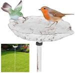 Relaxdays Gusseisen Vogeltr&auml;nke zum Stecken, mit Erdspie&szlig;, Gartendeko,