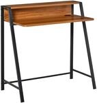 HOMCOM Schreibtisch Moderner Computertisch 84 x 45 x 85 cm Walnuss+Schwarz