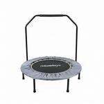 Relaxdays Trampolin mit Haltestange, &Oslash; 102 cm, faltbares Minitrampolin bis 120 kg,