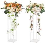 VEVOR 2er-Set Blumenhocker Eckig 20x20x80cm Blumenst&auml;nder Acryl Beistelltisch...