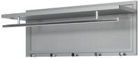 HAKU Wandgarderobe, Chrom, grau, Metall - Ma&szlig;e: B 75 x H 30 x T 26 cm, Style:...
