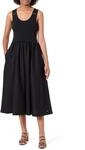 Tommy Hilfiger Damen Kleid 5X2 Rib Mix Media Midi-L&auml;nge, Schwarz (Black), L