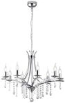 Trio Leuchten Kronleuchter Lucerna 101600806, Metall Chrom, Behang Glas klar,...