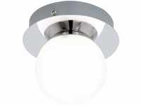 EGLO LED Deckenleuchte Mosiano, Wandlampe Bad, Badezimmer Lampe aus Edelstahl in