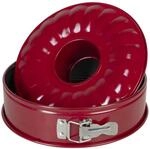 wenco Springform 26 cm, Kuchenform mit Flach- und Rohrboden, 2 B&ouml;den, runde