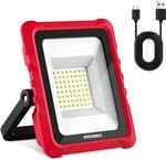 HYCHIKA LED Akku Strahler,20W 2000Lumen 6500K, Mit USB-und TYPE-C
