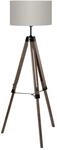 EGLO Stehlampe Lantada, 1 flammige Stehleuchte Vintage, Standleuchte aus Holz, Stahl
