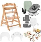 hauck All-in-One Baby Hochstuhl, Alpha Start N Grow Set Natural Dark Grey 