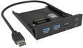 ICY Box Frontplattenadapter 3,5" Einschub mit USB-C 20 Gbit/s, USB-C 5 Gbit/s,...
