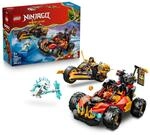 LEGO NINJAGO Kais und Coles Kombi-Flitzer - Ninja Spielzeug mit Auto, Motorrad,...