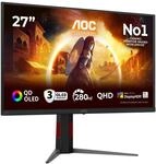 AOC Q27G4ZD 27 Zoll WQHD USB Hub Gaming Monitor, 280Hz, QD-OLED Panel, 0.03ms...