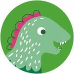 Komar DOT runde und selbstklebende Vlies Fototapete - Little Dino Tyranno - &Oslash;