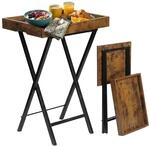 Relaxdays Beistelltisch mit abnehmbarem Tablett, klappbar, HBT: 70x48x36 cm,