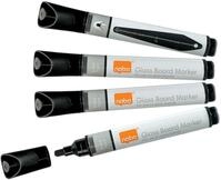 Nobo Liquid Ink Whiteboard-Marker f&uuml;r Glas-Whiteboards, 3 mm Rundspitze,...