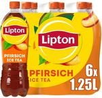 Lipton Ice Tea Peach, Eistee mit Pfirsich Geschmack, EINWEG (6 x 1.25L)