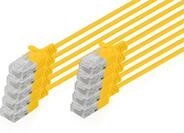 DIGITUS LAN Kabel Cat 6 &ndash; 5 m &ndash; 10 St&uuml;ck &ndash; Slim &ndash; U/UTP &ndash; Gelb | 1...