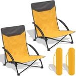 Sekey 2er Set Strandstuhl Klappbar Leicht mit Niedrigen Beinen & Gepolsterten