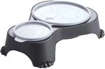 Rotho MyPet Sally Doppel Futternapf mit Deckel, Kunststoff (PP) BPA-frei, anthrazit,
