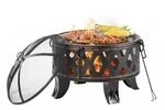 Relaxdays Feuerschale, &Oslash; 66 cm, mit Grillrost, Funkenschutz & Sch&uuml;rhaken,