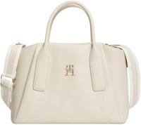 Tommy Hilfiger Damen Satchel Bag Tasche Essential mit Branding, Elfenbein (Soft