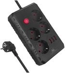 Maclean MCE392/3 Steckdosenleiste | 4 Steckdosen 3xUSB 2500W | Winkelsteckdosen 45&deg;