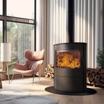 KRATKI Rollo 2 Kaminofen 8 kW &Oslash; 150 mm mit Raumluftunabh&auml;ngig &ndash; Freistehender