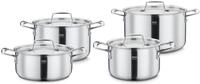 Spring GOURMET Topf Set 4-teilig mit Deckel, Mehrschicht-Edelstahl 18/0 au&szlig;en,...