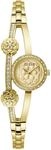 GUESS Damen Armbanduhr Chloe mit Zirkonia, goldfarbenes Edelstahlarmband,...