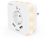 Hama LED Nachtlicht mit Bewegungsmelder und Steckdose (2x USB A,...