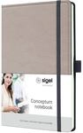 SIGEL CO693 Premium Notizbuch A5 dotted, Leder-Look beige, Hardcover, 194...